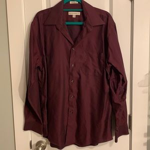 Pronto Uomo Burgundy Button Down Shirt